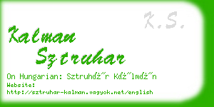 kalman sztruhar business card